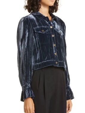 New! Cinq a Sept Dillon  crushed velvet crop jacket $495